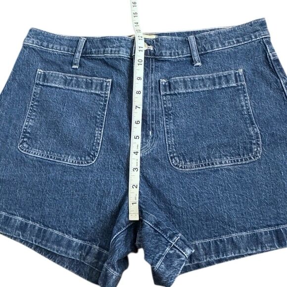 Madewell The High Rise Sailor Shorts Blue Denim Cotton Stretch Beach Women’s 32 - Picture 5 of 13